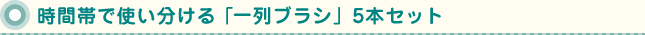 時間帯で使い分ける「一列ブラシ」5本セット